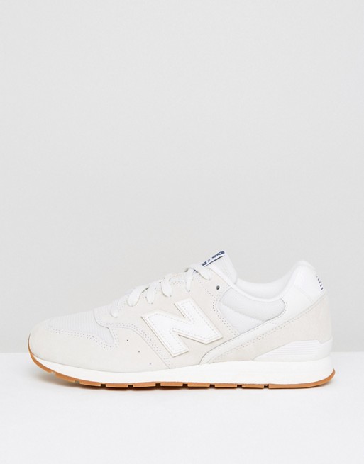 new balance 996 beige raw suede trainers